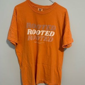 LARGE COMFORT COLORS Trendy Rooted Christian Shirt in Orange